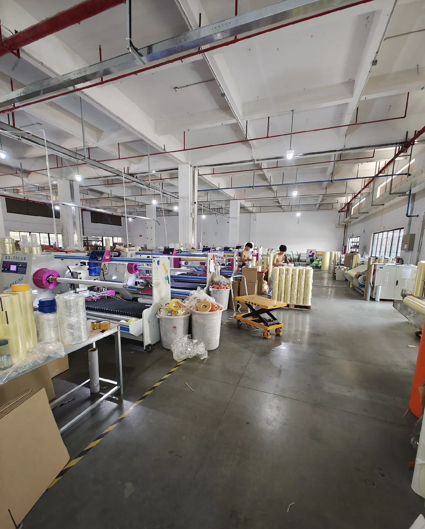 Masking tape factory production hall